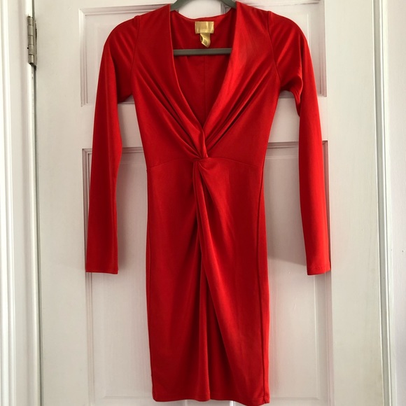 H&M Limited Edition Gold Label Bodycon Red Dress - Picture 6 of 6